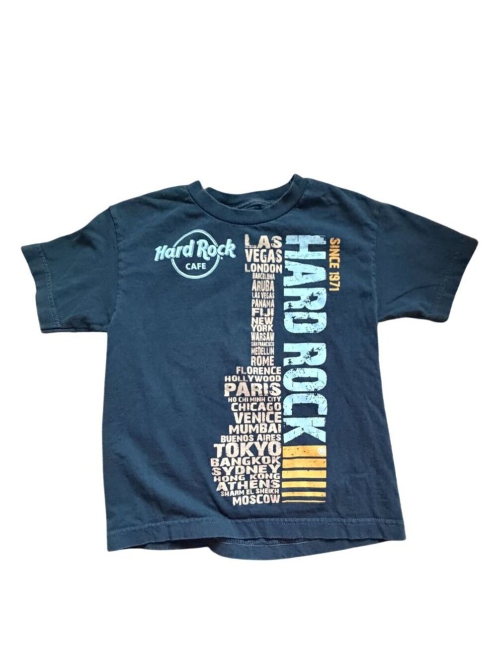 Hard Rock Cafe Youth Boys Fit Graphic T-Shirt-Blue-Small-GUC